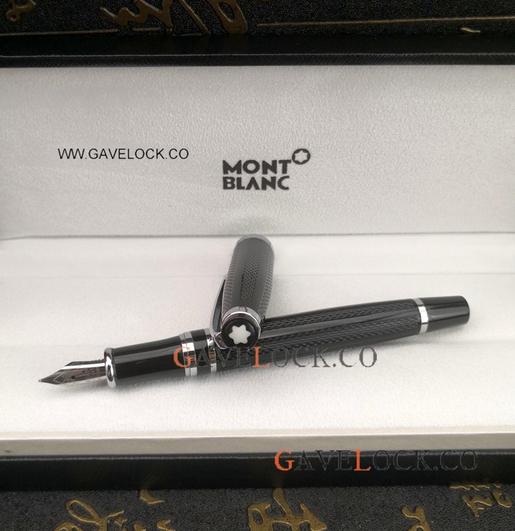 Cheap Copy Mont blanc Writers Edition Fountian Pen Black Wave Pen